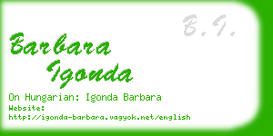 barbara igonda business card